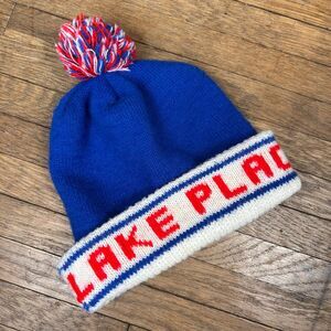 Vintage Lake Placid USA Beanie with Pom